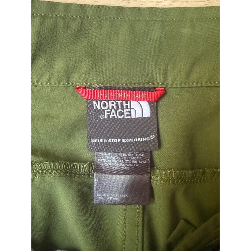 The North Face Mens Army Green Hiking Shorts Integrated Belt Cargo Pocket 36/38 - Picture 4 of 8
